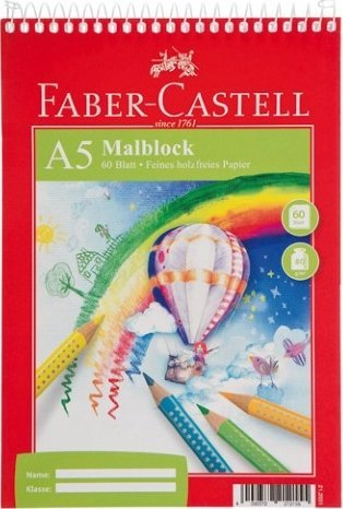 Fletore për ngjyrosje Faber-Castell 212051, A5, spirale, e bardhë