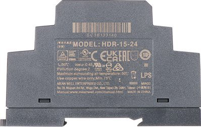 Furnizim energjie në shinë DIN Mean Well HDR-15-24, 15W, 24V DC