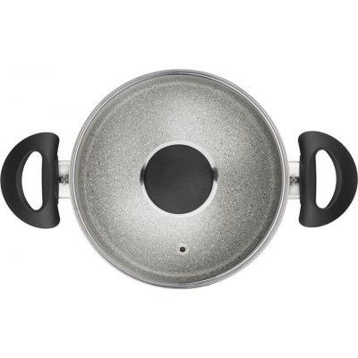 Tenxhere graniti Ballarini Ferrara, 20 cm, për induksion, me kapak