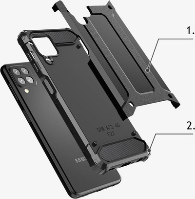 Kuti mbrojtëse Hurtel Hybrid Armor për Samsung Galaxy A22 4G, hibride, silver