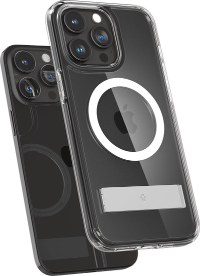 Futrollë Spigen Ultra Hybrid S MagFit për iPhone 15 Pro Max, me MagSafe, me stand, transparente