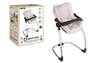 Karrige e lartë për kukulla Smoby Maxi-Cosi 3 në 1, metalike, për kukulla deri 42 cm