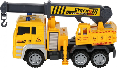 Lodër kamion vinç Mega Creative TRUCK CRANE, 28 cm, me drita dhe zë, i verdhë