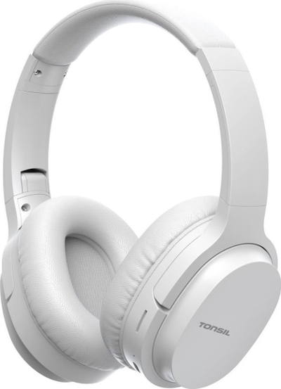 Kufje wireless Tonsil R45BT over ear, Bluetooth, ANC, të bardha