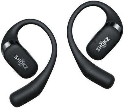 Слушалки со коскена проводливост Shokz OpenComm2 PTT, безжични, со микрофон со поништување шум, црни