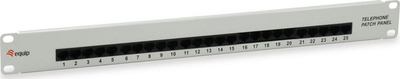 Patch panel Equip 25 porta Cat3 RJ45 ISDN, 19", 1U, gri e çelët
