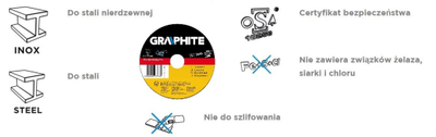 Disk prerës për metal Graphite 57H690, 125 x 0.8 x 22.2 mm