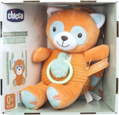 Lodër muzikore Chicco Red Panda, kuti muzike pelushi, portative, e kuqe