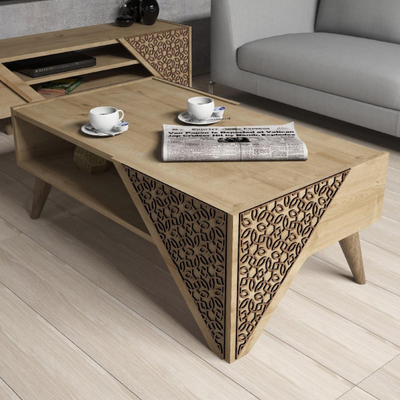 Tavolinë për kafe Melaminë CNC (HM9498.01)