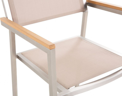 Set karrigesh kopshti Beliani GROSSETO, çelik inox, set 2 copë, bezhë