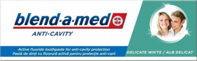Pastë dhëmbësh Blend-a-med Anti-Cavity Delicate White, zbardhues i butë, 75 ml