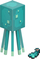 Figurë aksion Minecraft Glow Squid, 3.25", me aksesore, jeshile