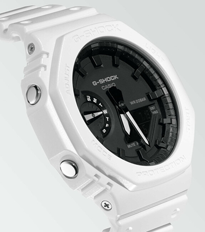 Orë për meshkuj Casio, e bardhë