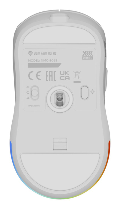 Maus Genesis Zircon XIII, pa tel dhe me USB-C, 26000 DPI, i bardhë