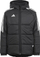 Xhaketë puffer për fëmijë Adidas Condivo 22, kapuç me fleece, xhepa me zinxhir, e zezë