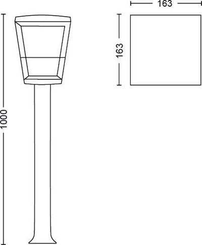 Fanar jashtë Philips Hue Econic, RGBW, 15W, i zi