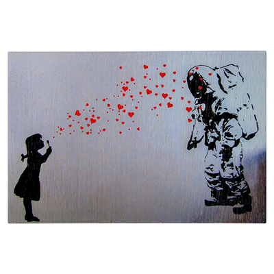 Pikturë murale Gobi HM4815, kanavacë e printuar, 70x50cm, gri me detaje të kuqe