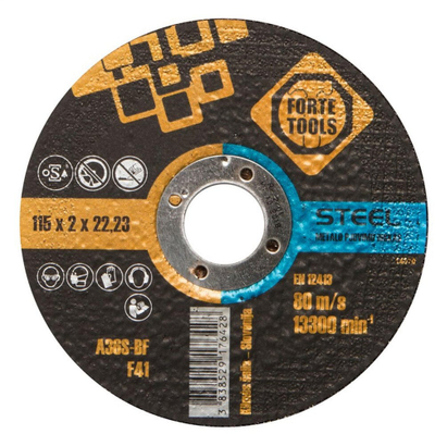 Disk prerës Forte Tools CUTTING DISC, 115mm, 2.0mm, i zi