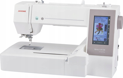 Makineri qëndisje Janome Memory Craft 550E, ekran me prekje, fushë 200 x 360 mm, e bardhë