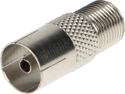 Adaptor antene Virone ZA-16, prizë TV në prizë F, metalik, argjendtë