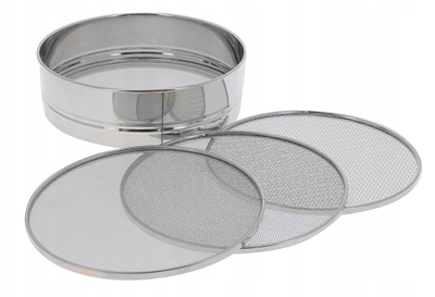 Сито за кујна De Buyer Steel Sieve, 21 cm, со 4 додатоци 0.5 1 2 3 mm, од челик