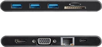 Adaptues multiport USB C StarTech.com, HDMI 4K, VGA 1080p, 3x USB 3.0, PD 100W, gri