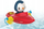 Lodër për banjo Fisher-Price Wind Up Bath Boat, me pinguin, 12m+, e kuqe