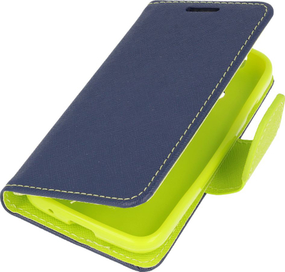 Këllëf telefoni Fancy Book Case për Xiaomi Redmi 7A, me magnet, me stand, blu navy-lime