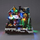 Dekor Krishtlindjesh me Santa, skenë dekorative, LED, 25 cm