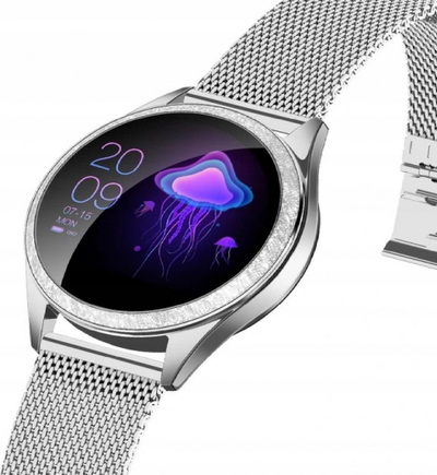 ORO-MED Smartwatch ORO-SMART Crystal, Silver, Metal Band, 1.59 cm Band Width