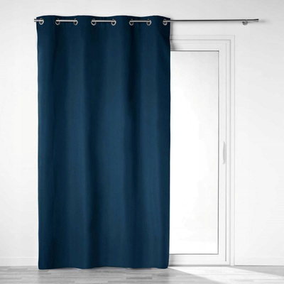 Kortinë me unaza Douceur d’Intérieur, 140 x 260 cm, blackout, blu e errët