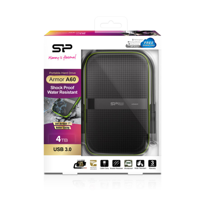 Disk i jashtëm Silicon Power Armor A60, 4TB, USB 3.0, zi jeshil
