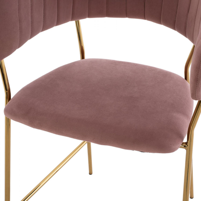 Stol velvet + metal 60×55×100 cm (HM8734.02), rozë