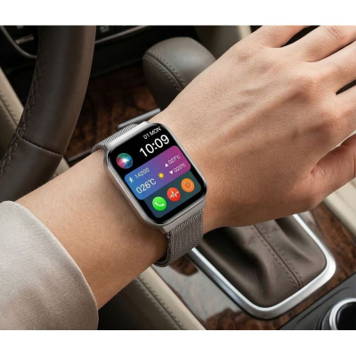 Smartwatch për goca Gravity GT44-4, ekran 1.75", IP68, argjend me rrip të bardhë