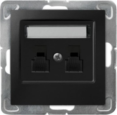 Prizë telefonike dyshe Ospel IMPRESJA GPT-2YN, montim në mur, black metallic