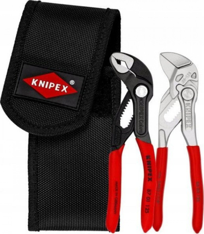 Set mini pinca Knipex, me çantë rripi prej pëlhure, e zezë
