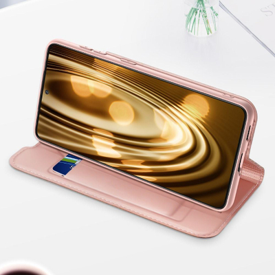 Kufi telefoni Dux Ducis Skin Pro për Samsung Galaxy S22 Plus, lëkurë PU, me qëndrim, ngjyrë gold