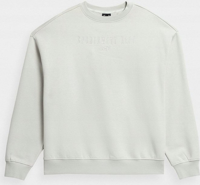 Bluzë sportive për femra 4F W H4Z22 BLD033, me mëngë të gjata, e bardhë off white