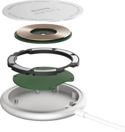 Karikues wireless Crong Inductive Charger CRG-MS15W-SLV, 15W, USB-C, ngjyrë argjendi