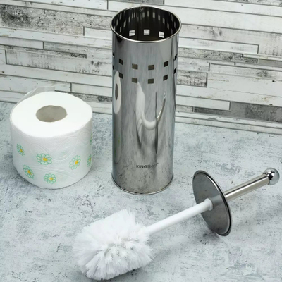 Furçë tualeti KingHoff KH-3220, me enë çelik inox, argjendtë