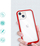 Mbrojtëse telefoni Clear 3n1 për iPhone 13, transparente, kornizë antishok, e kuqe