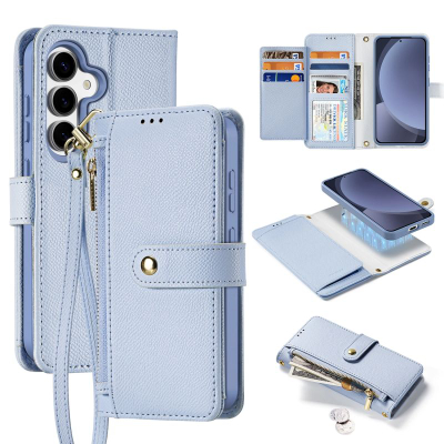 Këllëf telefoni DUX DUCIS Lawa për Samsung Galaxy S25 Plus, 2 në 1 portofol, MagSafe, blu e çelët