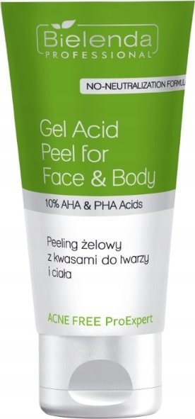 Peeling xhel për fytyrë dhe trup Bielenda Professional, me acide AHA, 150 ml