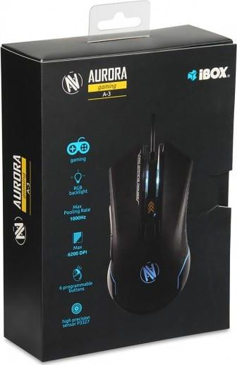 Гејминг глушец IBOX Aurora A-3, USB, 6200 DPI, црн