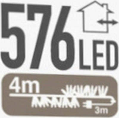 Drita zbukuruese LED Koopman për Vit të Ri, 7.2 m, 576 llampa, shumëngjyrëshe