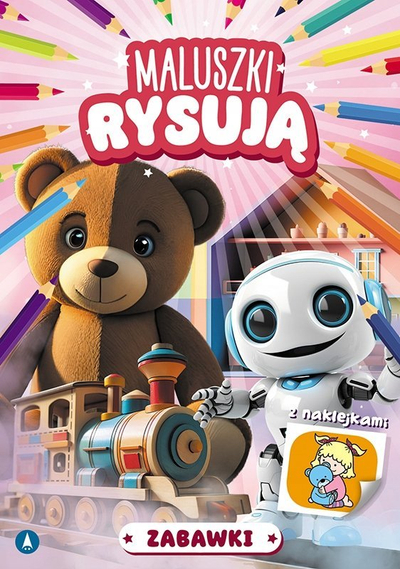 Libër vizatimi Aksjomat Little Ones Draw Toys, me ngjitëse, për kalamaj