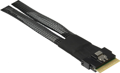 Kabllo Inter-Tech SFF-8654 8i në 2x SFF-8643, 24 Gbit/s, i zi