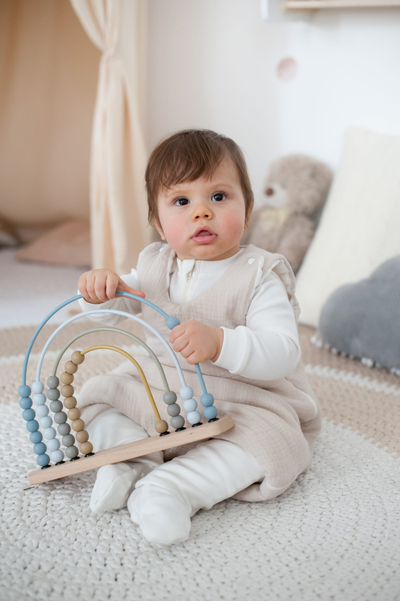 Vreçë gjumi për bebe Kenguru Gold, muslin pambuku, TOG 1, hazelnut