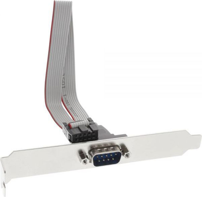 Adapter serial InLine COM1 DB9 Bracket 33209, 25cm, port mashkull DB9, gri
