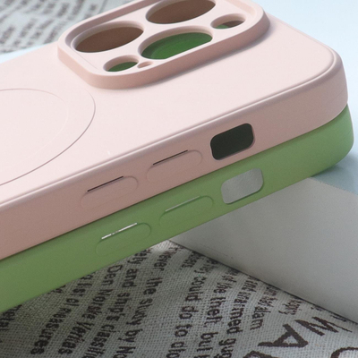 Kuti telefoni Aexit MagSafe, për iPhone, silikon, mat, e zezë